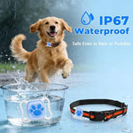 Compact pet location collar tracking module alongside its replaceable coin cell battery.