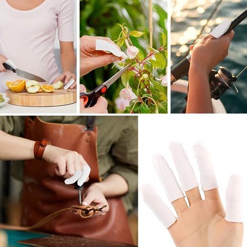 Mozeat Lens reusable white cotton toe sleeves and finger guards layout
