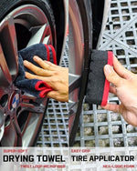 Oesee complete 8 piece wheel cleaning kit organized in waterproof storage bag