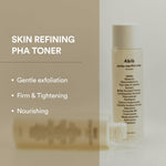 Korean hydrating exfoliating skin booster toner bottle showing ingredients list
