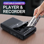 Mersoco shoebox style cassette recorder with retractable handle extended