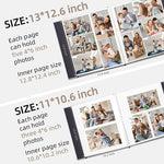 Vienrose DIY memory book showcasing different photo sizes arranged neatly on a page.