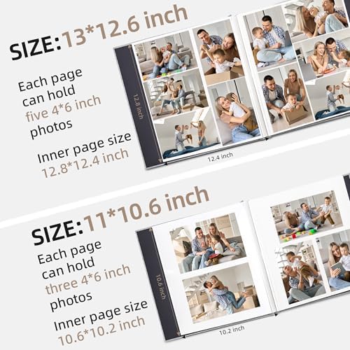 Vienrose DIY memory book showcasing different photo sizes arranged neatly on a page.