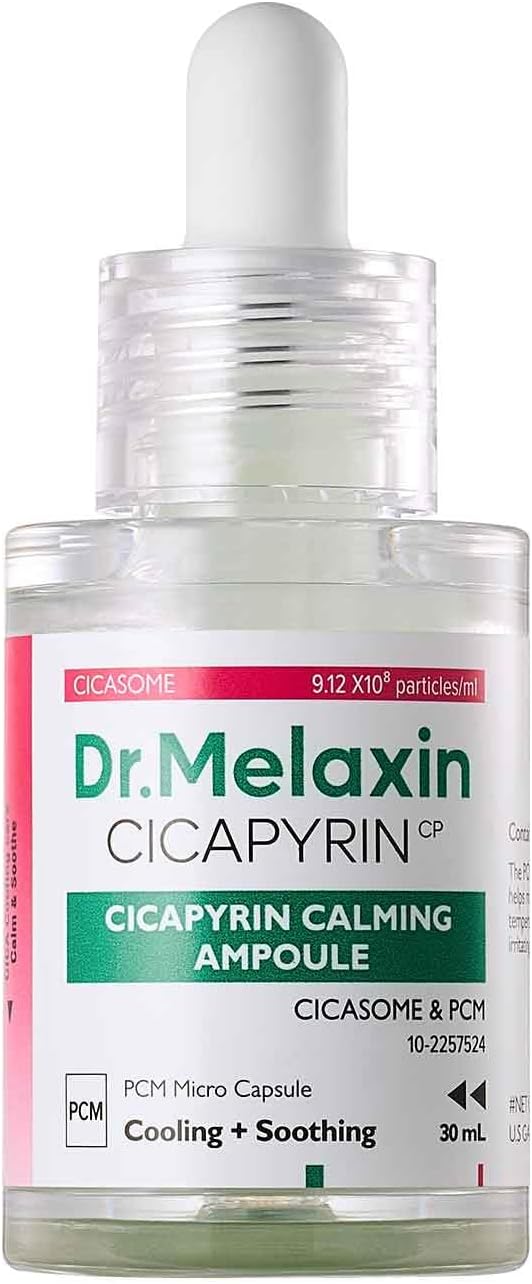 Dr. Melaxin Cicapyrin Calming Ampoule 30ml front view skincare bottle