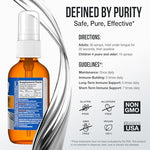 Sovereign Silver amber glass spray bottle showing fine mist nozzle for oral administration