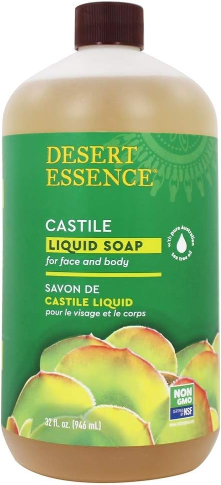 Desert Essence tea tree liquid soap back label ingredients