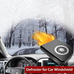 Twelve volt vehicle defroster showing three hundred sixty degree swivel base