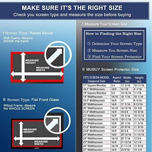 MUBUY-GOL matte desktop monitor protective film glare reduction layout