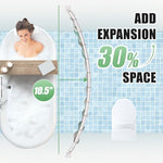 Adjustable stainless steel shower rod showing the curved design