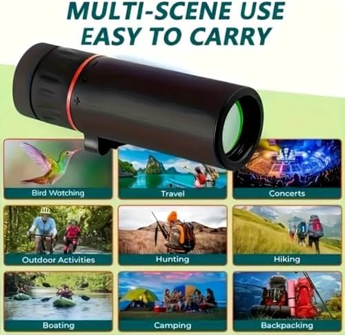 Handheld portable mini monocular for adults showing the compact pocket size and textured rubber grip