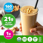 Orgain Organic Vegan Protein Powder tub with peanut butter texture