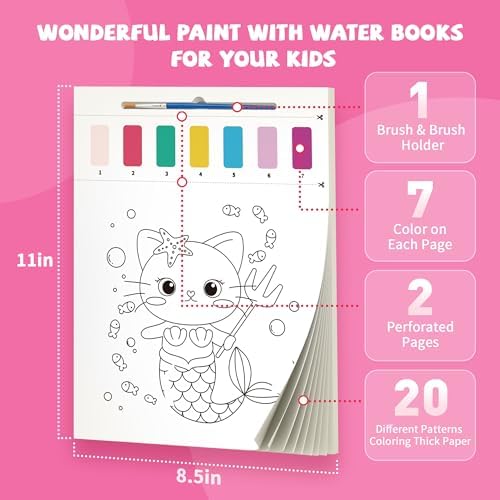 Close up of unicorn theme water painting page