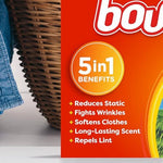 Bounce dryer sheets for laundry static control and wrinkle reduction
