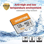 Gigastone 128 gigabyte storage cards showcasing waterproof and shockproof design