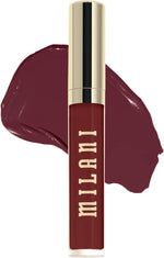 Side view of the premium Milani liquid lipstick bottle with its signature gold branding.