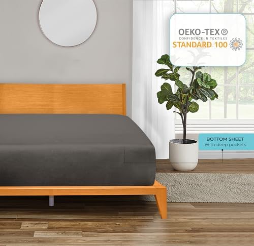 Side profile of fitted sheet demonstrating mattress coverage