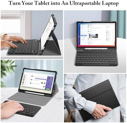 Fintie imported protective case enclosed around the tablet demonstrating full protection against drops and scuffs.