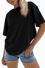 ATHMILE loose fit crewneck t shirt fabric detail