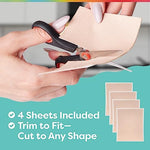 Four pack of beige moleskin sheets for preventing foot calluses.