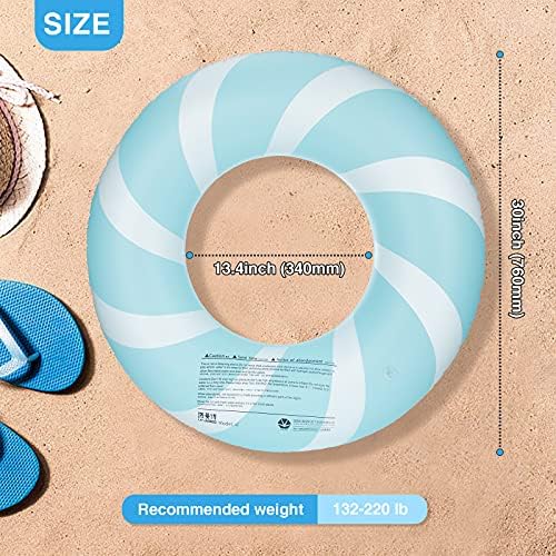 Top view of the 30 inch Bestrip pool float showing striped design