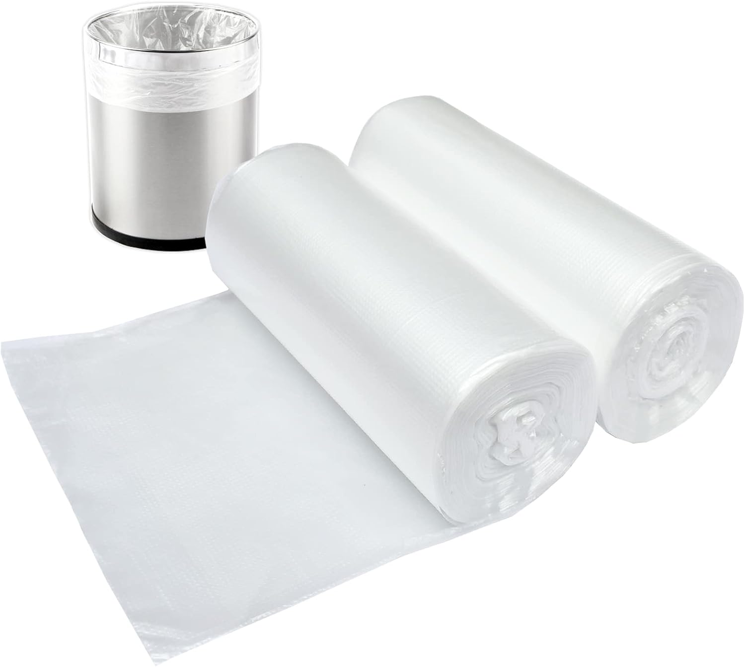 3 Gallon Small Clear Bathroom Trash Bags, Office Wastebasket Liners Garbage Bags for Restroom, Home Bins, 100 Counts - Image 1