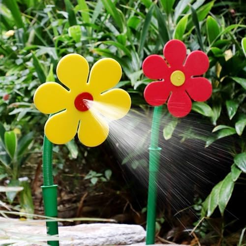Cutenniou lawn water sprinkler yellow flower head showing flexible watering stem