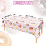 Close up view of the vibrant frosted sprinkles on the disposable party table cover