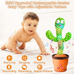 Dancing cactus baby toy with USB charging cable