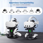 Side profile of Alcopanda VR stand with controller storage