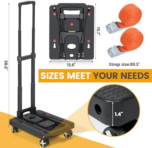 Orzbow airport trolley in compact folded position