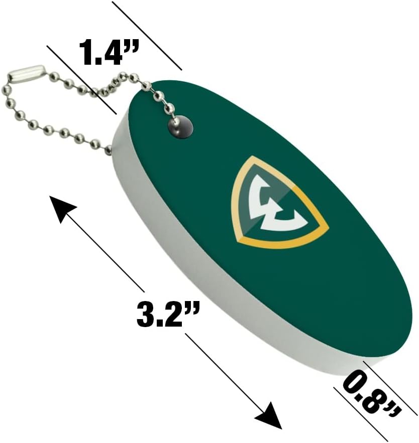 Side profile of the lightweight oval foam floating keychain for aquatic adventures.