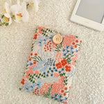 Close up of floral embroidery on Zosiana Designs e-reader cover