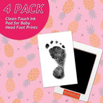 Close up of a finished dog paw print on the white card created using the Outus inkless system.