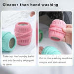 TPE fabric softener dispenser ball inside a top load washing machine drum
