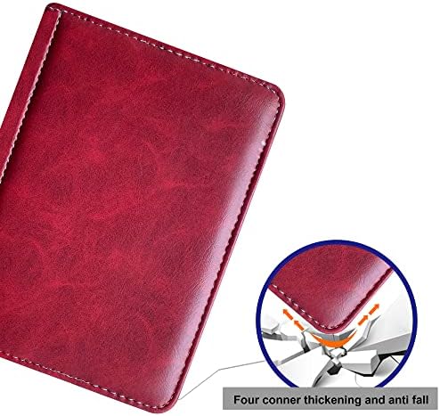 Close up texture of wine red AFesar Nook Glowlight Plus 7.8 inch cover