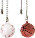 Baseball and Baseball Bats Ceiling Fan Pull Chain Ornaments Extenderwith 12" Silver Bead Chain Fan Pulls - Image 9