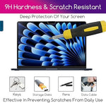 MacBook Air 15 inch screen protector showing scratch resistant surface