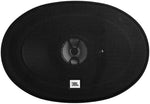 Close up of the polypropylene woofer cone and Mylar balanced dome tweeter on the coaxial vehicle speaker.