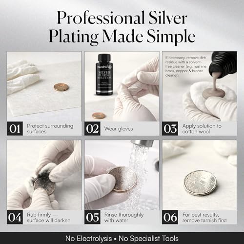 Permanent pure silver plating liquid for brass and copper items.