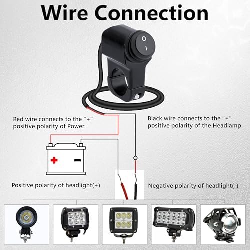 Ecocstm universal handle bar switch highlighting dual wire electrical configuration