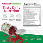 Supplement facts label for YUM-V'S sugar free raspberry multivitamin