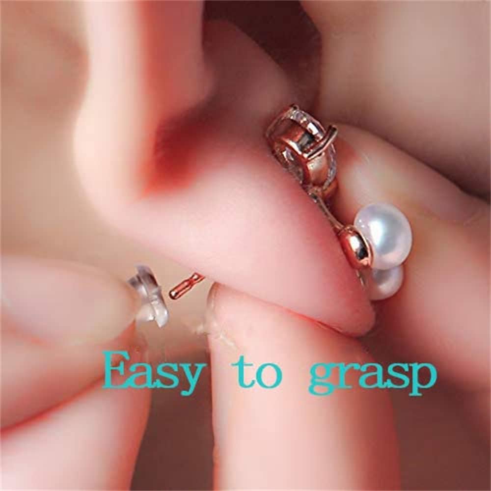 Transparent silicone jewelry findings on white background