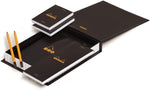Close up of Rhodia staplebound notebook paper texture and branding