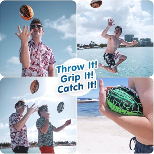 Action view of the Wave Runner Grip It all weather beach toy floating on outdoor swimming pool water.
