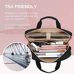 BAGSMART laptop briefcase for women showing the dedicated padded sleeve holding a large seventeen inch notebook.