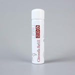 Hand holding Petbff citronella aerosol refill can