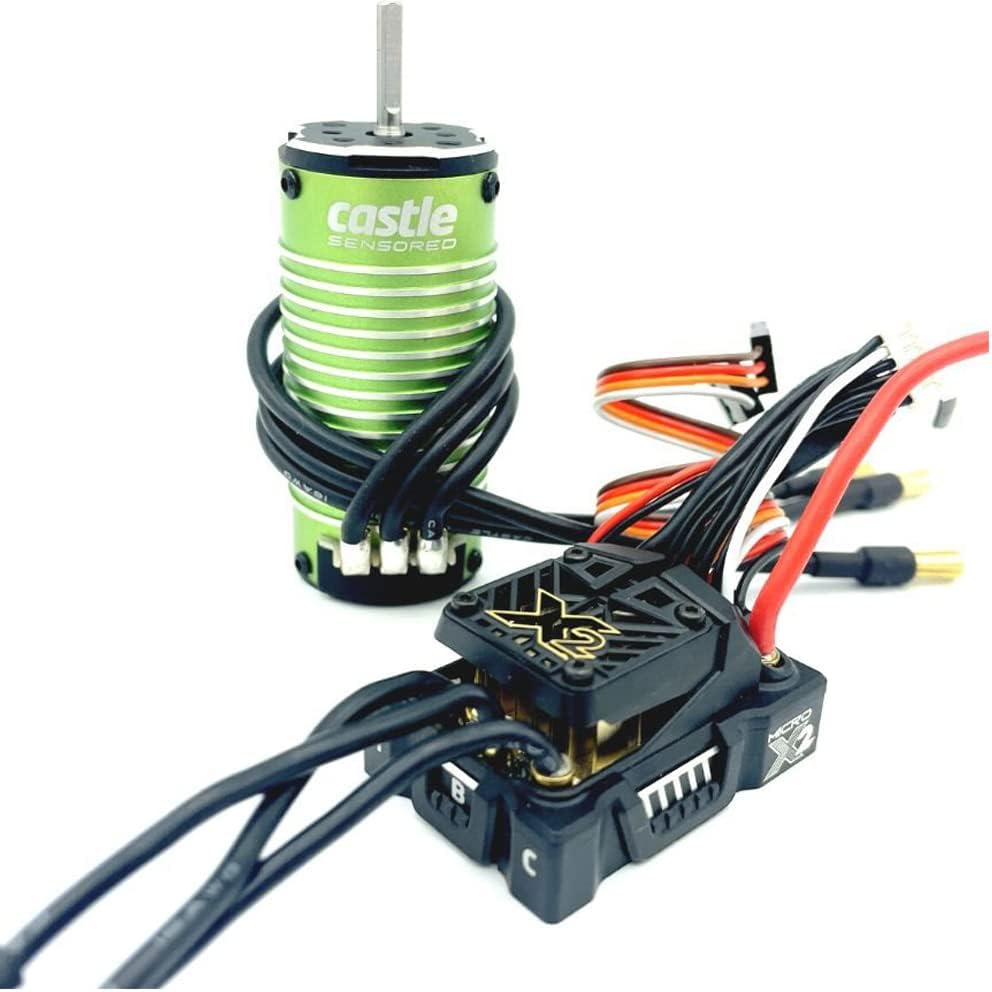 Castle Creations Mamba Micro X2 ESC and 1010-4400KV Brushless Sensored Combo front view