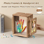 Family craft night activity using washable paint for handprint art creation