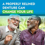 Step by step application of DenSureFit soft reliner to an upper denture plate.