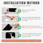 Step by step alignment guide for applying privacy cover over the dynamic island